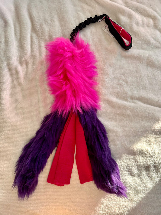 FurryTail Bungee Tug Toy with Sheepskin