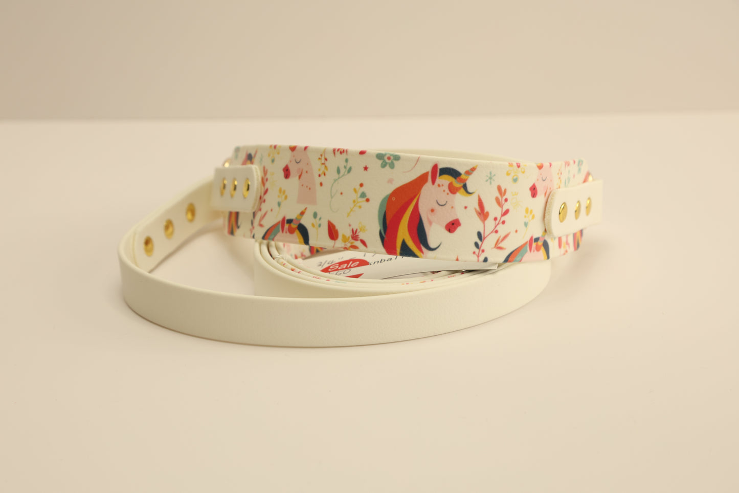 1 1/2" - 3/4" Pink Unicorn Martingale Leash